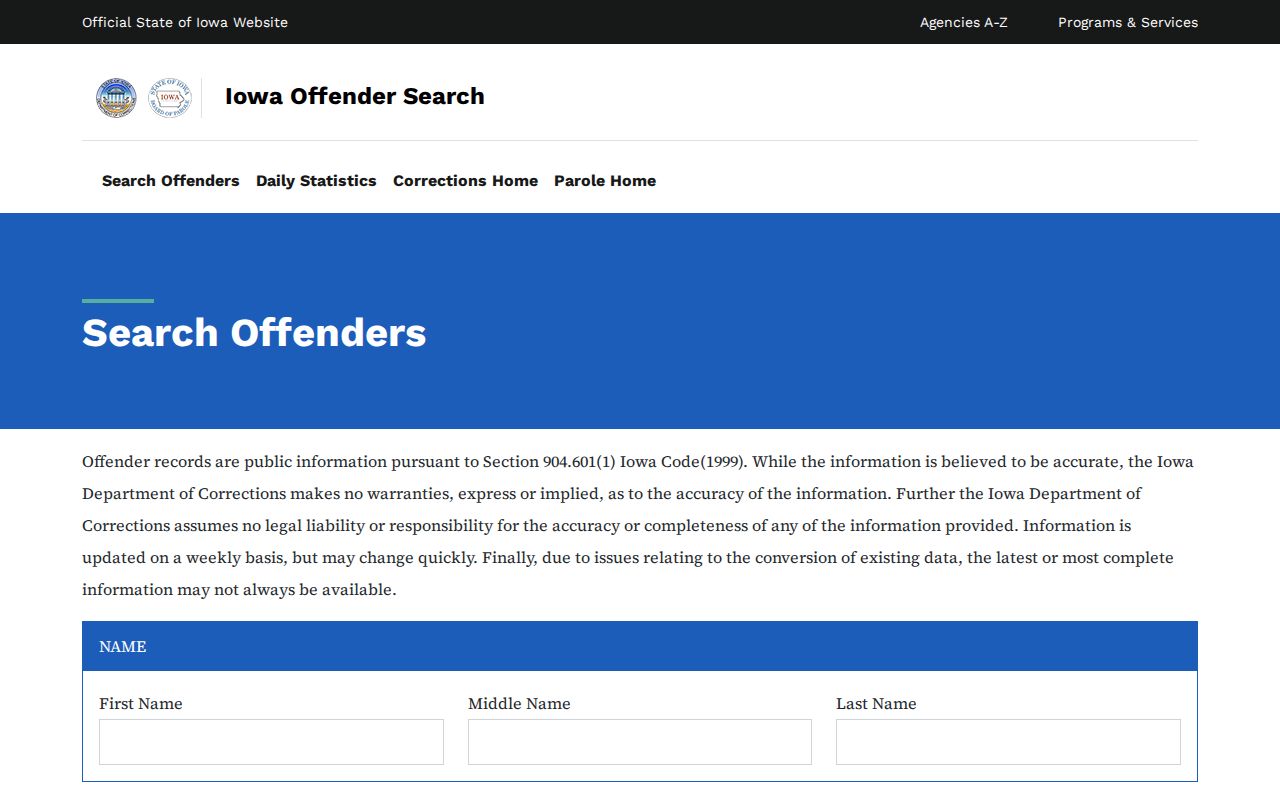 Iowa offender search for Hardin County custody